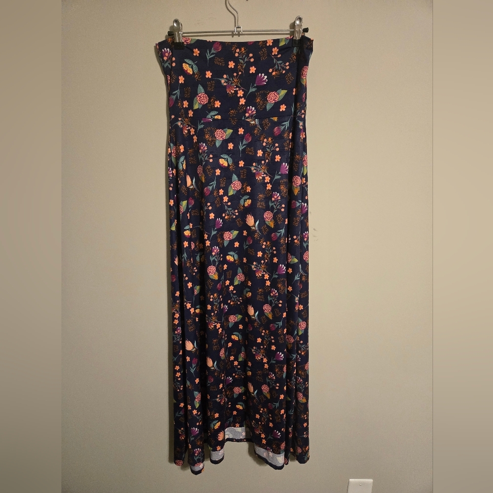 LuLaRoe Maxi Skirt Purple With Florals